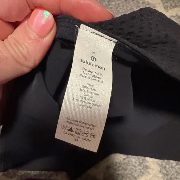 Waterside Seersucker High-Waisted Skimpy Bikini Bottom, size M - Picture 3 of 4